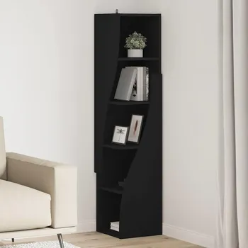 Rohová skříňka Černá 32x32x140cm kompozitní dřevo