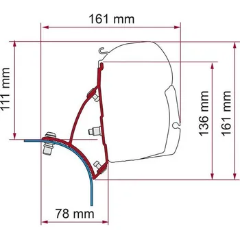 Příslušenství ke karavanu Adaptéry Fiamma F45 pro VW T5/T6 se zvedací střechou varianta na stranu řidiče (verze pro pravostranné řízení)