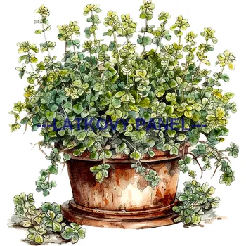 Látkový panel - Bylinky - BY-24 Velikost: 15x15cm, Materiál: Teplákovina nepočesaná