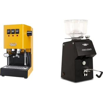 Kávovar Gaggia Classic E24 BC, yellow + Ascaso H64, black