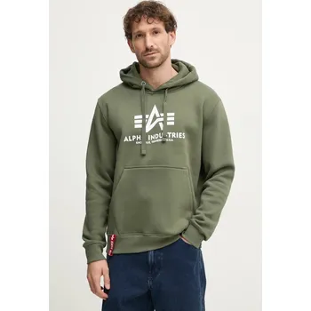 Pánská mikina Mikina Alpha Industries Basic Hoody 178312.142 zelená 91X, vel. M