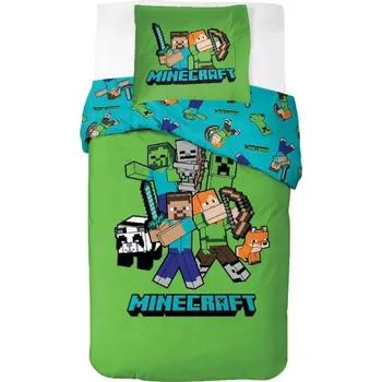 Povlečení Jay Franco Europe Dětské bavlněné povlečení MINECRAFT velká parta zelené 140x200