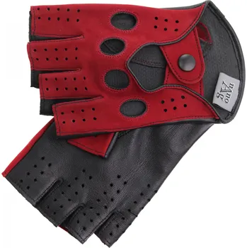 Rukavice Špongr Pánské kožené řidičské rukavice BOHEM BP bordó/černá s podšívkou NanoAg Velikost: 8 1/2"