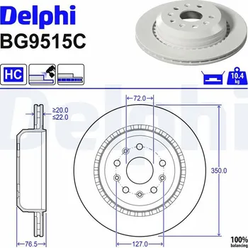 Brzdový kotouč Brzdový kotouč DELPHI BG9515C