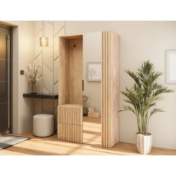 Předsíňová stěna ELTAP Předsíňová stěna se skříní a zrcadlem Vimerio – dub artisan skladem
