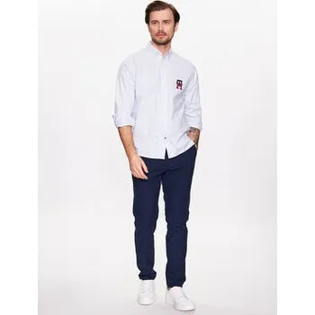 Pánské kalhoty Lindbergh Kalhoty z materiálu 30-008003 Modrá Tapered Fit XL