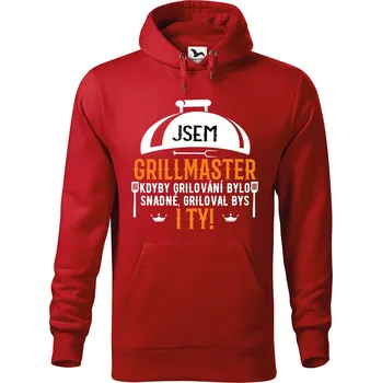 Pánská mikina DOBRÝ TRIKO Pánská mikina s potiskem Jsem grillmaster Velikost pánské mikiny: S, Barva: Červená