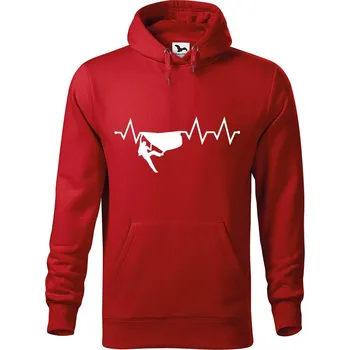 Pánská mikina DOBRÝ TRIKO Pánská mikina s potiskem Tep horolezec Velikost pánské mikiny: 2XL, Barva: Červená