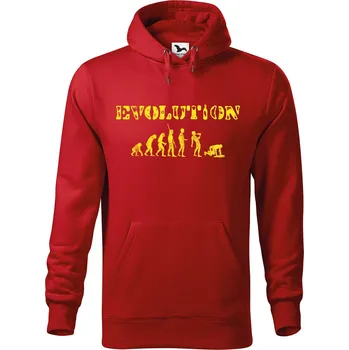 Pánská mikina DOBRÝ TRIKO Pánská mikina s potiskem Evoluce alkohol Velikost pánské mikiny: 2XL, Barva: Červená