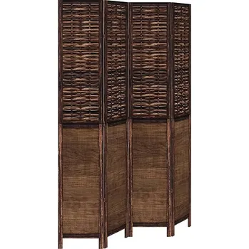 vidaXL Paraván masivní dřevo pavlovnie, tmavě hnědý, 4dílný 358708