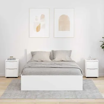 Noční stolek Noční stolky 2 pcs Bílá 30,5 x 30 x 43 cm kompozitní dřevo