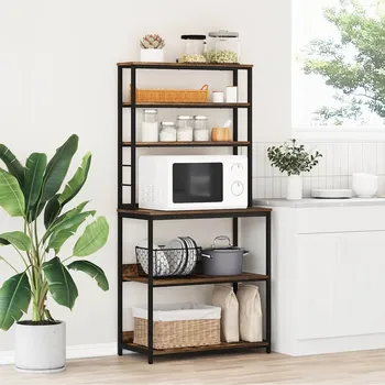 Příborník do zásuvky Kuchyňská polička Kouřový dub 80 x 40 x 168 cm kompozitní dřevo