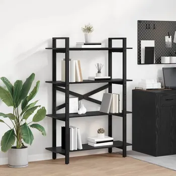 Knihovna Knihovna Černý dub 100 x 33,5 x 140 cm kompozitní dřevo