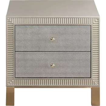 Noční stolek Noční stolek Stilig ST901 55 cm ekokůže zlatý/šampaňský