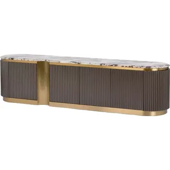 Televizní stolek TV stolek Stilig ST916 200 cm mramor/grafit/zlatý