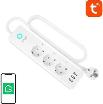Elektrická zásuvka Gosund P1 PLUS chytrá Wi‑Fi prodlužovací lišta (3× AC Schuko, 3× USB‑A) Tuya