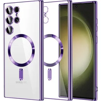Pouzdro na mobilní telefon Techsuit Luxusní MagSafe Samsung Galaxy S23 Ultra Fialový