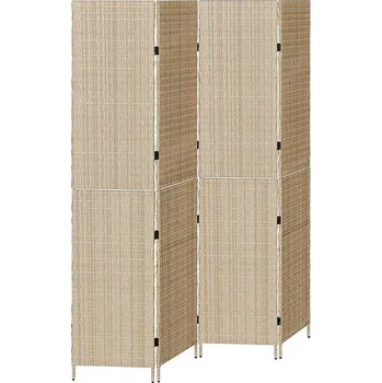 vidaXL Přepážka 196 × 200 cm polyratan, béžová 42003679