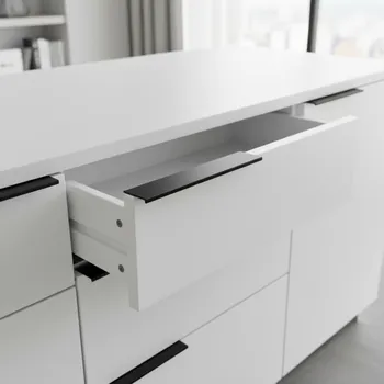 Nábytkové kování Siro Úchytka na hranu CANSAS / Černá matná 48 mm