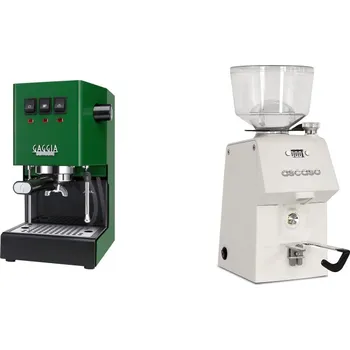 Kávovar Gaggia Classic E24, green + Ascaso H64, white