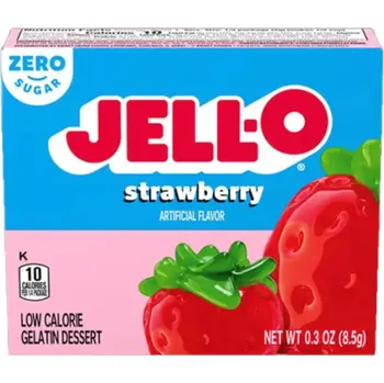 Bonbon Jell-O instantní želatina s jahodovou příchutí bez cukru 8,5 g