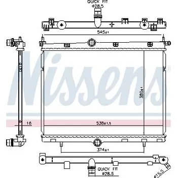 Chladič motoru Chladič, chlazení motoru NISSENS 606859