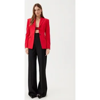 Dámské kalhoty HUGO Kalhoty z materiálu Himia 50509253 Černá Wide Leg 38