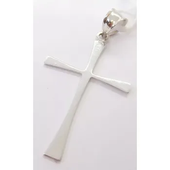 Přívěsek Klenoty Budín Dámský zlatý přívěsek z bílého zlata velký křížek 585/0,64gr HK3261 (Klenoty Budín Dámský zlatý přívěsek z bílého zlata velký křížek 585/0,64gr HK3261)