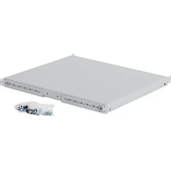 Rozvaděč 19' police A4 perforovaná 1U/550mm,max.80kg šedá