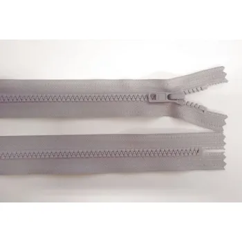 Zip Zip kostěný, NEdělitelný, 5mm, 55cm délka, šedý