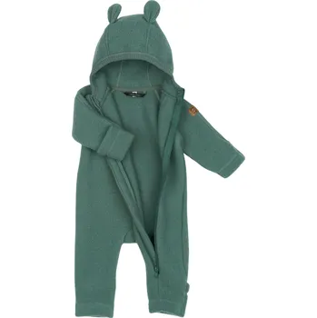 MIKK-LINE Merino overal na zip s kapucí a oušky zelený Balsam Green - Velikost: 56 Zelená 56