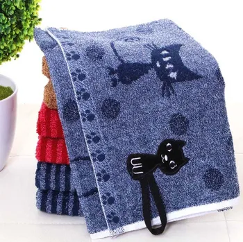 Ručník Ručník s kočkou 50 x 25 cm modrý