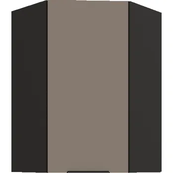 Kuchyňská skříňka 60 x 60 GN-90 1F (45°), Horní rohová kuchyňská skříňka Aria sandgrau​/černá