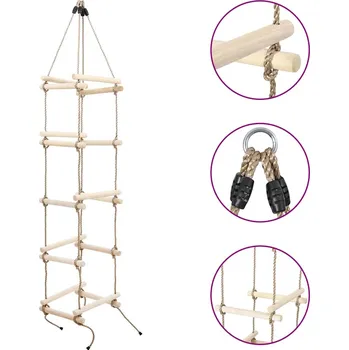 Žebřík Dětský provazový žebřík 200 cm dřevo