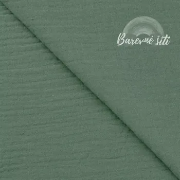 Mušelín Teplá máta (E) (Kvalitní vzorovaný mušelín)