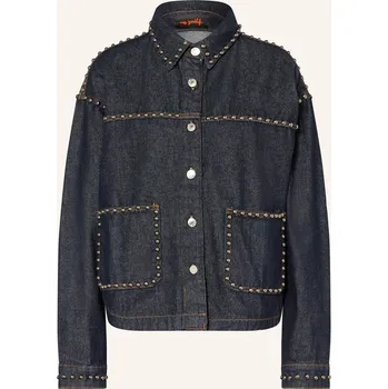 Dámský blejzr Miss Goodlife Dámská Džínová Bunda S Cvočky, tmavě modrá, 38