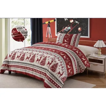 Povlečení NOVINKA 2025 ! POVLEČENÍ MIKROPLYŠ 70x90/140x200cm - WINTER - WINE