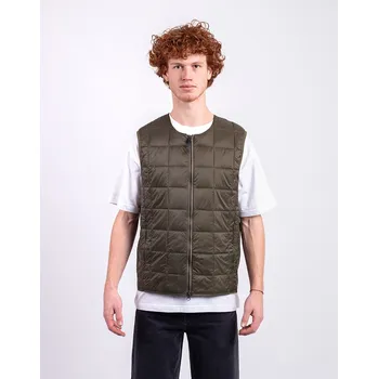 Pánská vesta Taion Crew Neck Zip Down Vest D.OLIVE XS