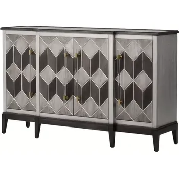 Komoda Komoda Stilig ST504 152 cm z masivu šedá/zlatá