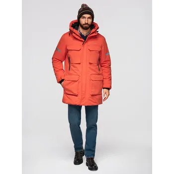 Pánská casual bunda Ombre Men's long insulated jacket with reflective elements - orange Ombre červená 2969617