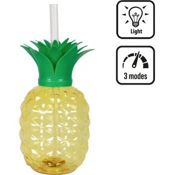 Karnevalový kostým LED kelímek Ananas s brčkem (50 cl)