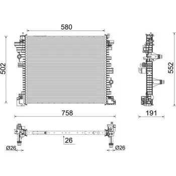 Autodíl Chladič, chlazení motoru MAHLE CR 2598 000P