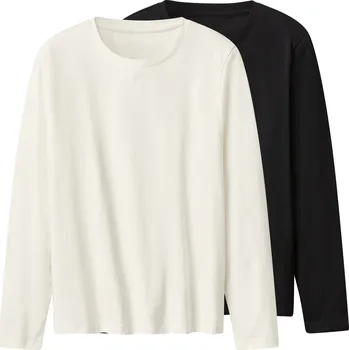 esmara® Dámské triko s dlouhými rukávy, 2 kusy (černá/bílá, L(44/46))