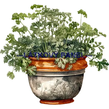 Látkový panel - Bylinky - BY-27 Velikost: 15x15cm, Materiál: Bavlna