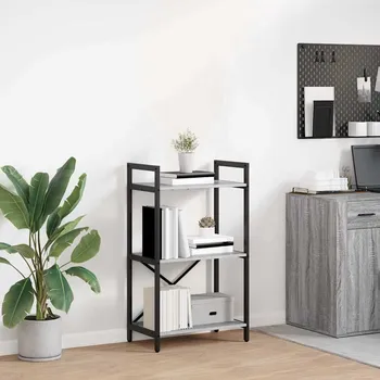 Knihovna Knihovna Šedá Sonoma 56 x 34 x 96 cm kompozitní dřevo