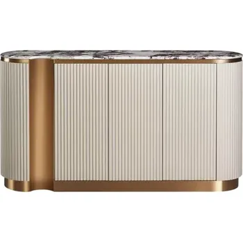 Komoda Komoda Stilig ST917 158 cm krémová/zlatá/mramor