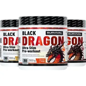 Anabolizér Survival Black Dragon Ultra Stim Pre-workout 300g akce 2+1