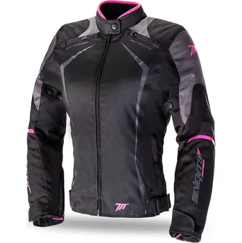 Moto bunda Dámská bunda na motorku SEVENTY DEGREES SD-JR49 černo-růžová