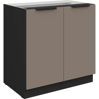 Kuchyňská skříňka 80 D 2F BB, Spodní kuchyňská skříňka Aria sandgrau/černá