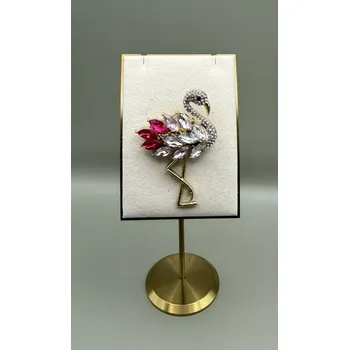 Brož Kovová brož "Růžový plameňák"